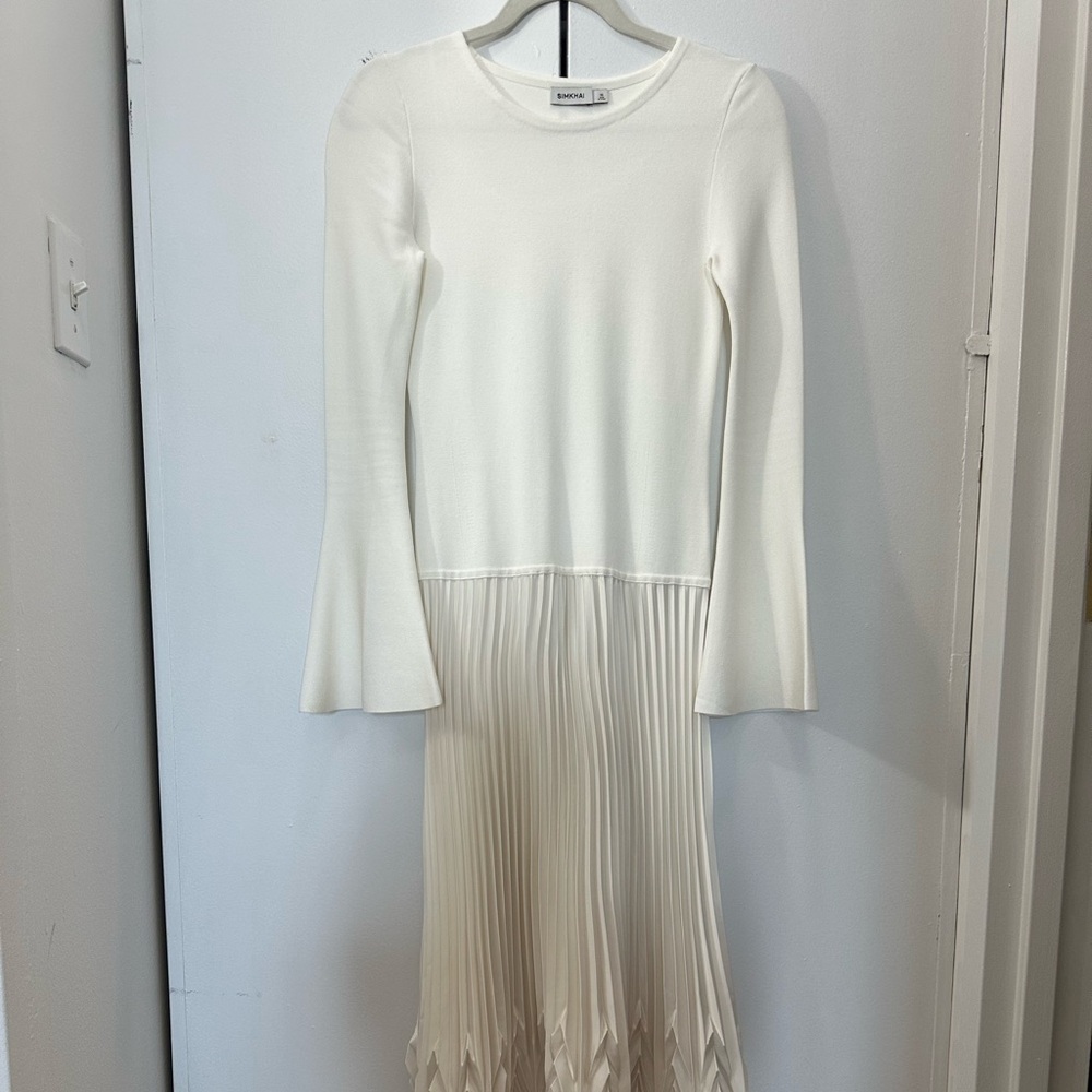 SIMKHAI Damoni Pleated Midi Dress - Picture 3 of 11